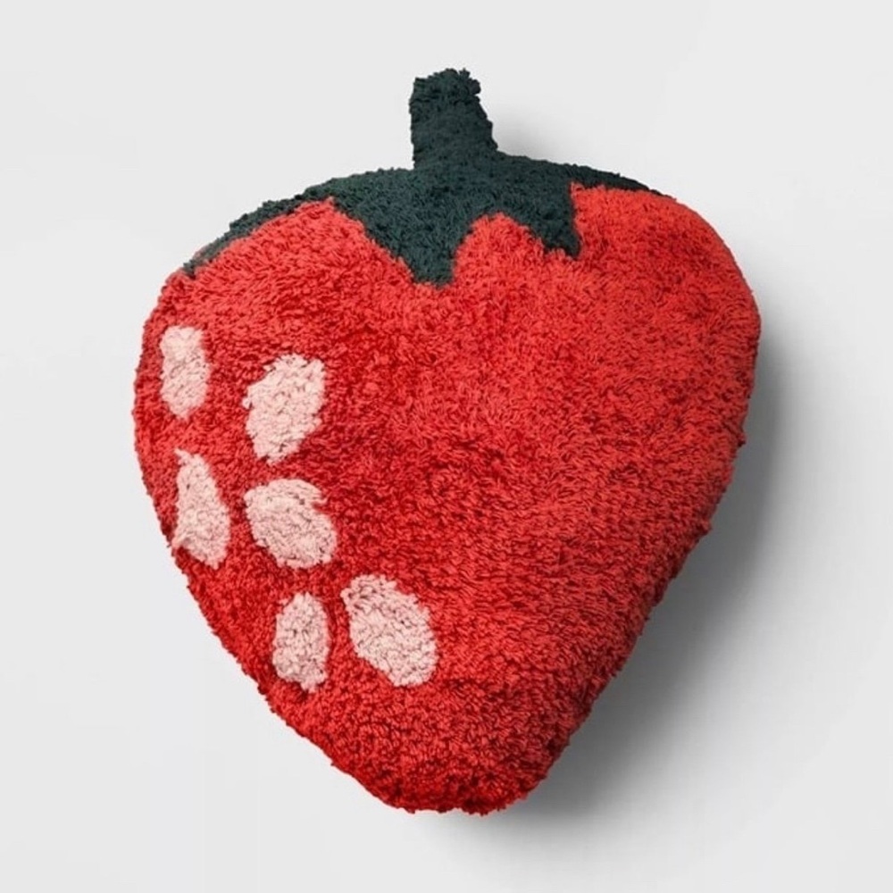 Room Essentials Strawberry Tufted Woven Heart Shaped Throw Pillow - Target